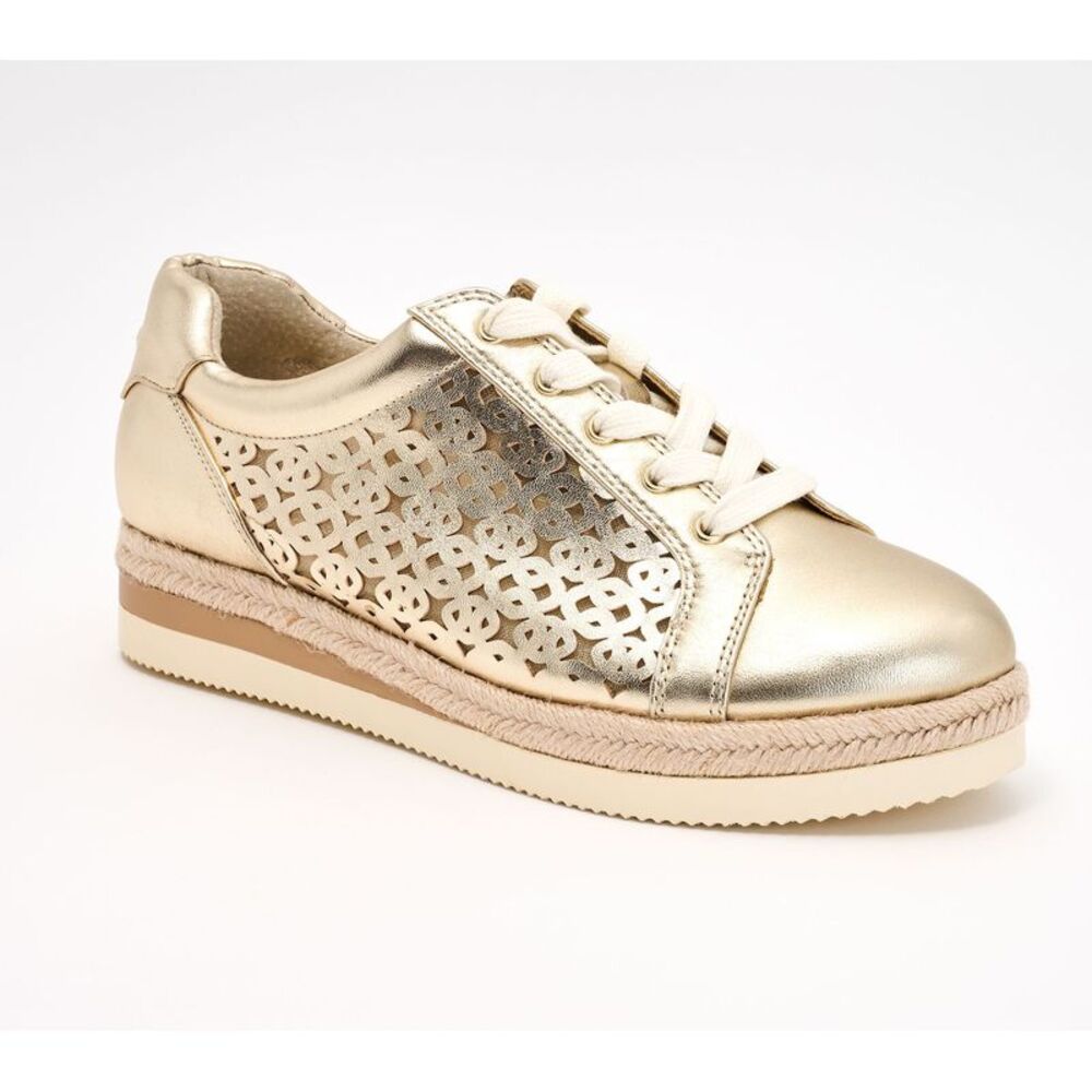 Vince Camuto Women's Sz 9 Leather Platform Sneakers DARK BEIGE